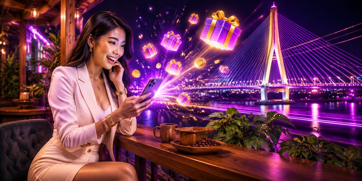 Người dùng Cần Thơ ngồi uống cà phê và nạp tiền vào tài khoản hba1c qua ứng dụng điện thoại