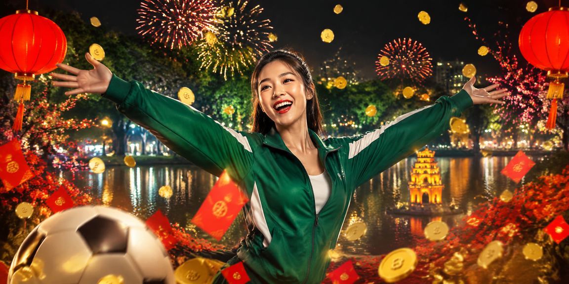 Đèn lồng đêm Hà Nội lung linh bên cạnh màn hình theo dõi kết quả cá cược bóng đá