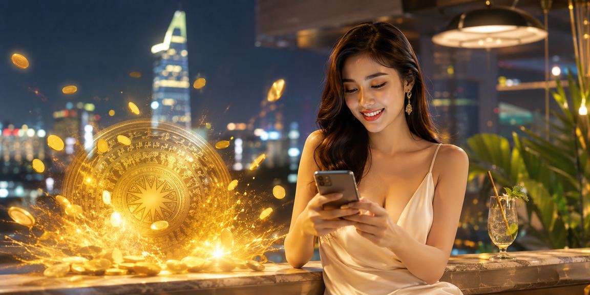 Người chơi Hồ Chí Minh đăng nhập hba1c trên điện thoại với màn hình casino neon sống động